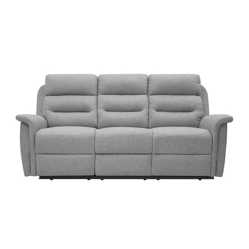 Canapé De Relaxation Manuel 3 Places En Tissu Gris Clair - Aymaris