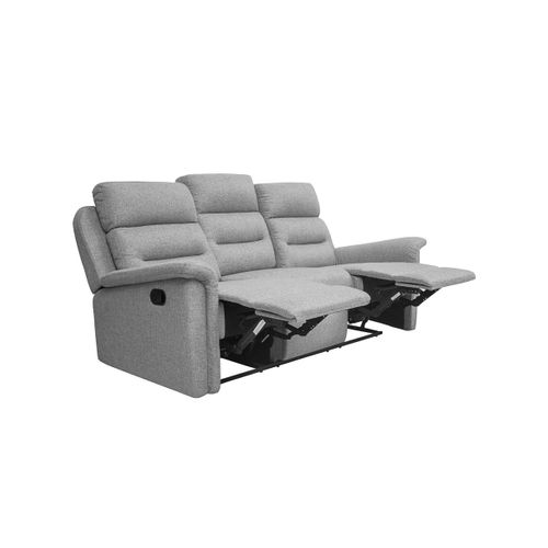 Canapé De Relaxation Manuel 3 Places En Tissu Gris Clair - Aymaris