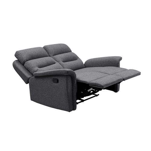 Canapé De Relaxation 2 Places En Tissu Gris Léon -  Gris Foncé