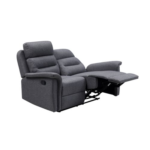 Canapé De Relaxation 2 Places En Tissu Gris Léon -  Gris Foncé