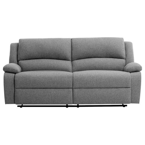 Relaxxo - Canapé Relax Manuel 3 Places Avec 2 Assises XXL Leo En Tissu - Gris Clair
