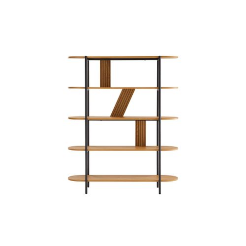 Etagère Brodie Avec Finition Chêne Et Pieds Métal Noirs - 120x35cm - Bois