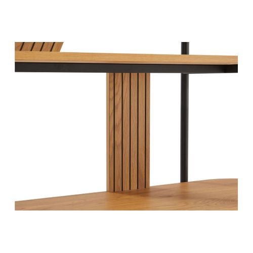 Etagère Brodie Avec Finition Chêne Et Pieds Métal Noirs - 120x35cm - Bois