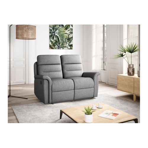 Relaxxo - Ensemble Canapés Relax Manuels Léon 3 + 2 Places En Tissu Gris Clair