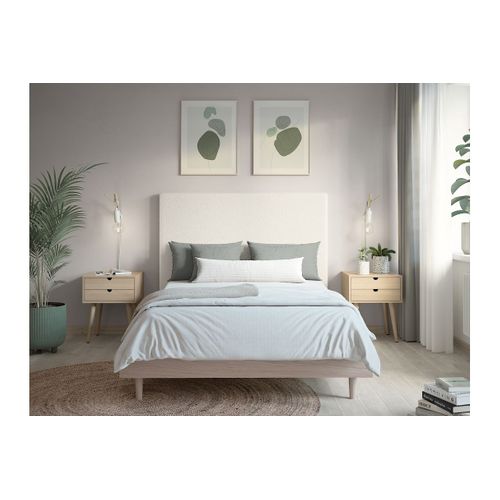 Tête De Lit Numa En Tissu Bouclette - Blanc - Largeur 160 Cm