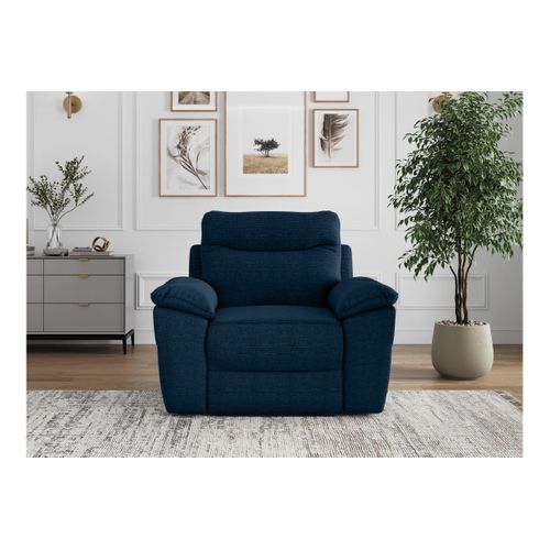 Fauteuil De Relaxation Manuel Ross En Tissu Texturé 3d - Bleu Foncé