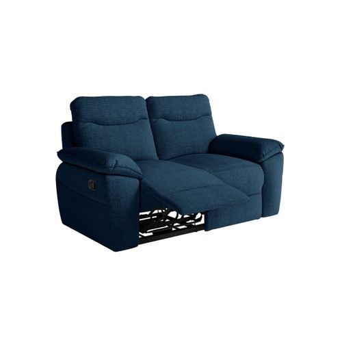 Canapé De Relaxation Manuel Ross 2 Places En Tissu Texturé 3d - Bleu Foncé