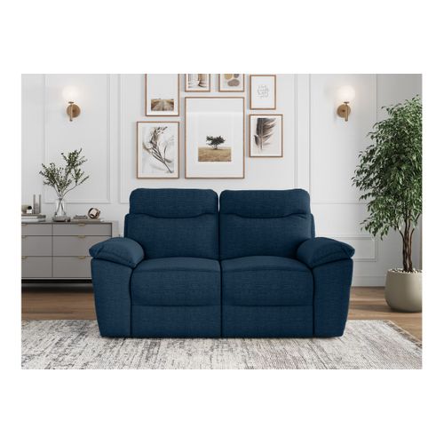 Canapé De Relaxation Manuel Ross 2 Places En Tissu Texturé 3d - Bleu Foncé