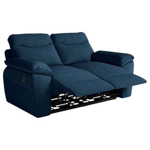 Canapé De Relaxation Manuel Ross 2 Places En Tissu Texturé 3d - Bleu Foncé