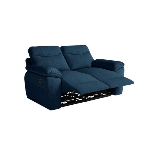 Canapé De Relaxation Manuel Ross 2 Places En Tissu Texturé 3d - Bleu Foncé