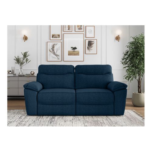 Canapé De Relaxation Manuel Ross 3 Places En Tissu Texturé 3d - Bleu Foncé