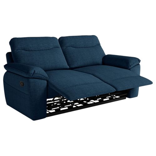 Canapé De Relaxation Manuel Ross 3 Places En Tissu Texturé 3d - Bleu Foncé