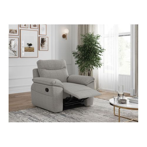 Fauteuil De Relaxation Manuel Ross En Tissu Texturé 3d - Gris Clair