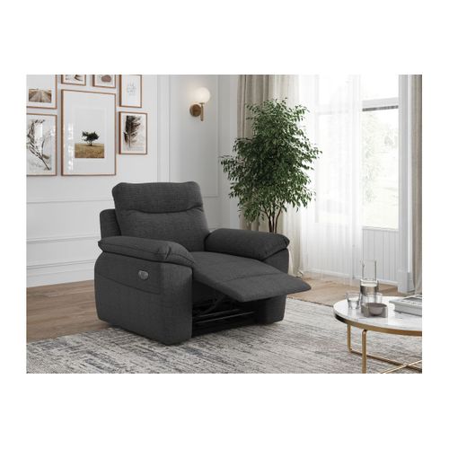 Fauteuil De Relaxation Électrique Ross En Tissu Texturé 3d - Gris Foncé