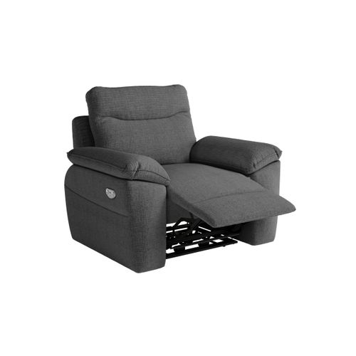 Fauteuil De Relaxation Électrique Ross En Tissu Texturé 3d - Gris Foncé