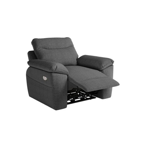 Fauteuil De Relaxation Électrique Ross En Tissu Texturé 3d - Gris Foncé