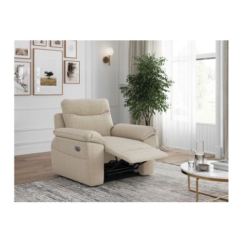 Fauteuil De Relaxation Électrique Ross En Tissu Texturé 3d - Beige