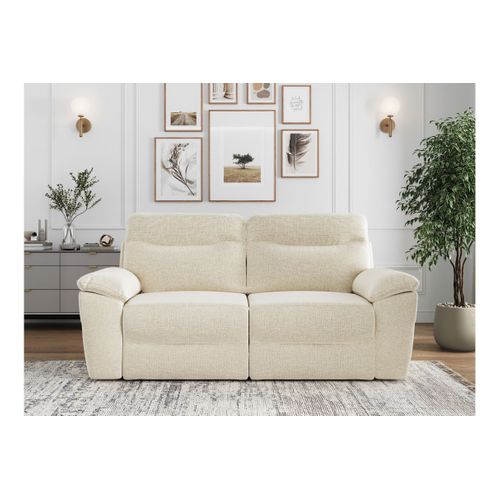 Canapé De Relaxation Électrique Ross 3 Places En Tissu - Beige