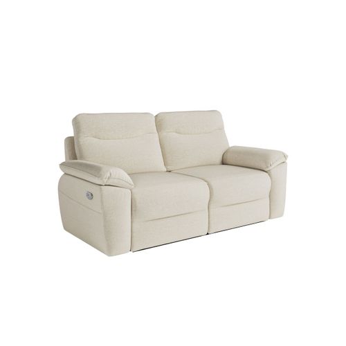 Canapé De Relaxation Électrique Ross 3 Places En Tissu - Beige