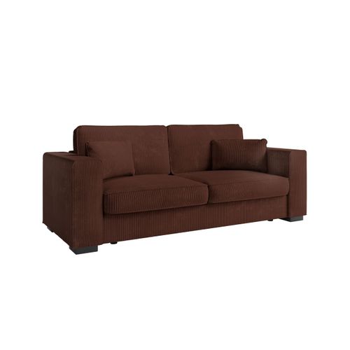 Canapé Droit Fixe 3 Places Belami En Velours Côtelé - Marron