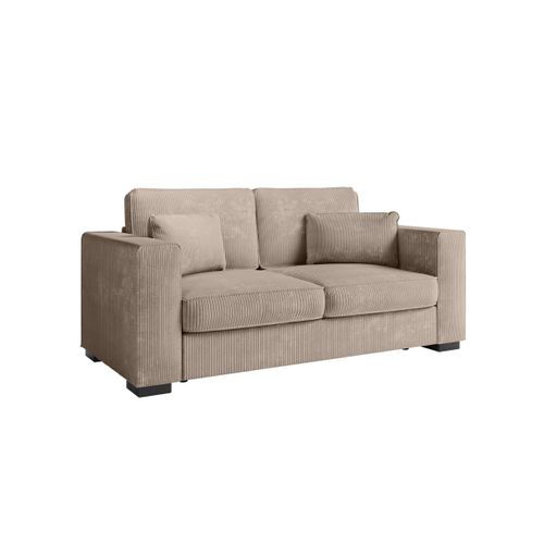 Canapé Droit Fixe 2 Places Belami En Velours Côtelé - Taupe