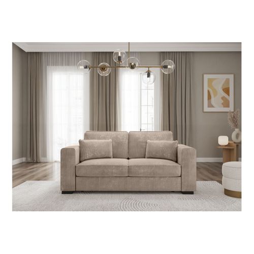 Canapé Droit Fixe 2 Places Belami En Velours Côtelé - Taupe