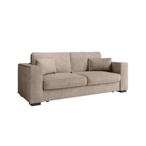Canapé Droit Fixe 3 Places Belami En Velours Côtelé - Taupe
