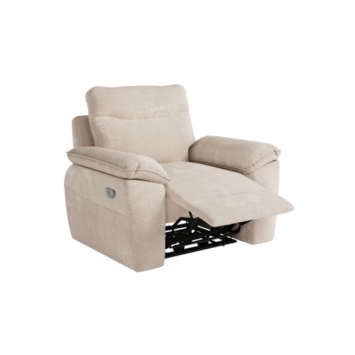 Fauteuil De Relaxation Électrique Ross En Velours Côtelé - Beige