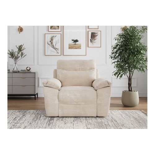 Fauteuil De Relaxation Électrique Ross En Velours Côtelé - Beige