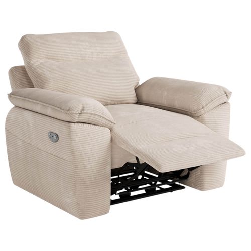 Fauteuil De Relaxation Électrique Ross En Velours Côtelé - Beige
