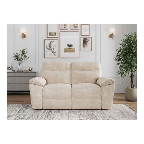 Canapé De Relaxation Électrique Ross 2 Places En Velours Côtelé - Beige