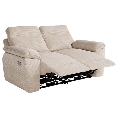 Canapé De Relaxation Électrique Ross 2 Places En Velours Côtelé - Beige