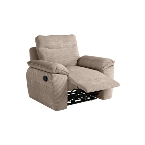 Fauteuil De Relaxation Manuel Ross En Velours Côtelé - Taupe