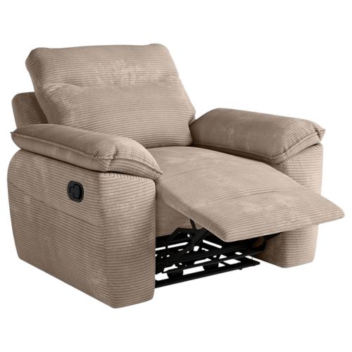 Fauteuil De Relaxation Manuel Ross En Velours Côtelé - Taupe