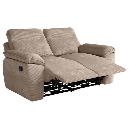 Canapé De Relaxation Manuel Ross 2 Places En Velours Côtelé - Taupe