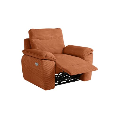 Fauteuil De Relaxation Électrique Ross En Velours Côtelé - Terracotta