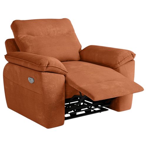Fauteuil De Relaxation Électrique Ross En Velours Côtelé - Terracotta