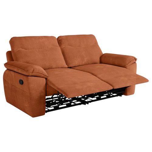 Canapé De Relaxation Manuel Ross 3 Places En Velours Côtelé - Terracotta