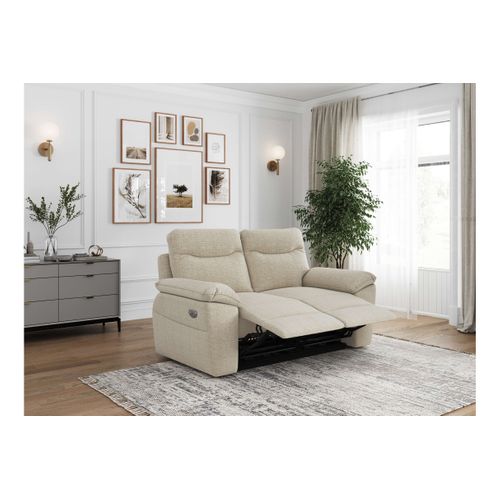 Pack - Canapé De Relaxation Ross Électrique 2 Places Et Fauteuil En Tissu Texturé 3d - Beige