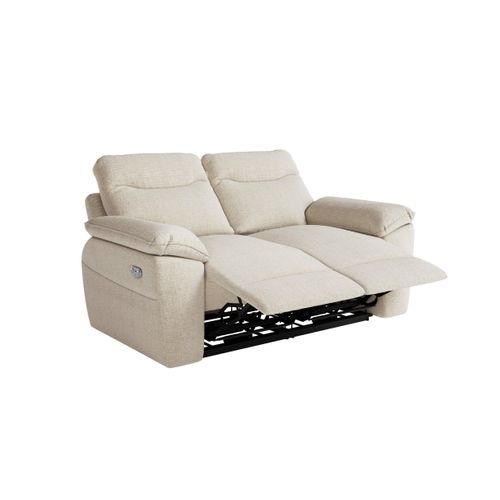 Pack - Canapé De Relaxation Ross Électrique 2 Places Et Fauteuil En Tissu Texturé 3d - Beige