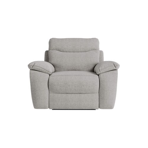 Pack - Canapé De Relaxation Ross Électrique 2 Places Et Fauteuil En Tissu Texturé 3d - Gris Clair