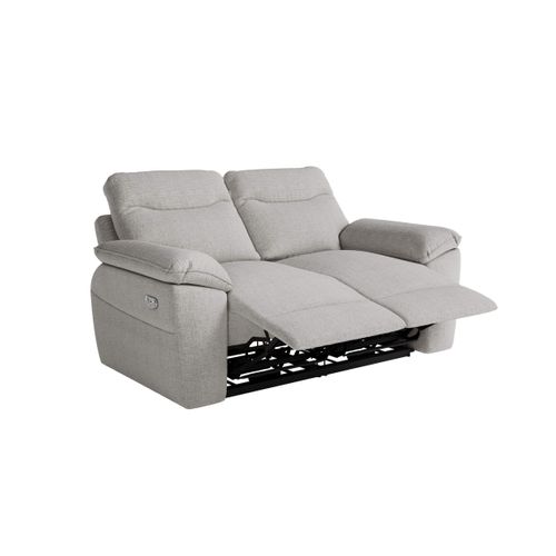 Pack - Canapé De Relaxation Ross Électrique 2 Places Et Fauteuil En Tissu Texturé 3d - Gris Clair