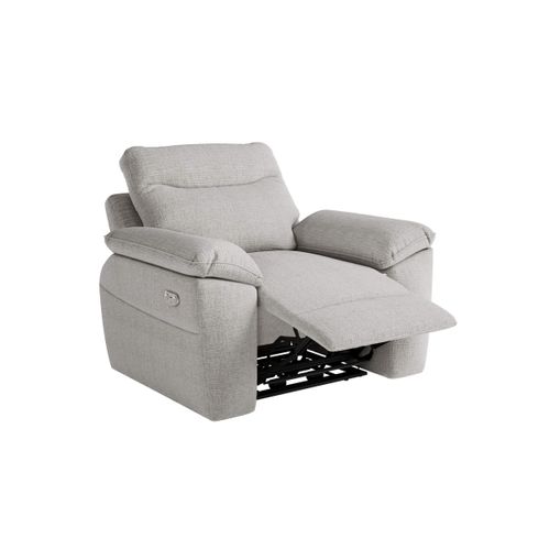 Pack - Canapé De Relaxation Ross Électrique 2 Places Et Fauteuil En Tissu Texturé 3d - Gris Clair