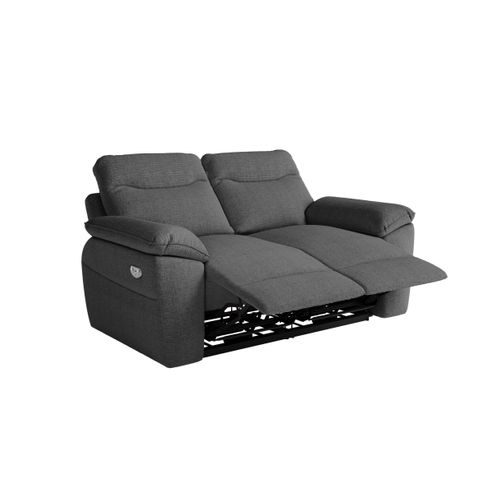 Pack - Canapé De Relaxation Ross Électrique 2 Places Et Fauteuil En Tissu Texturé 3d - Gris Foncé