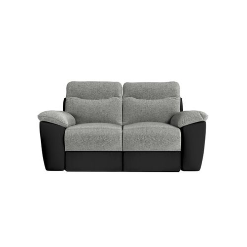 Pack - Canapé De Relaxation Ross Électrique 2 Places Et Fauteuil En Tissu Et Simili - Noir/gris