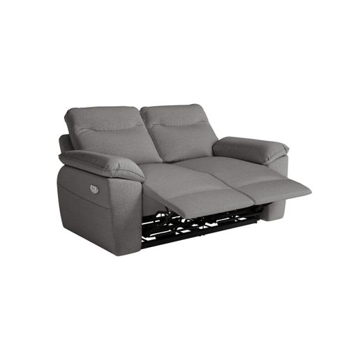 Pack - Canapé De Relaxation Ross Électrique 2 Places Et Fauteuil En Tissu Antitache - Gris