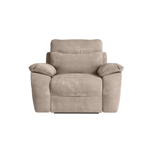 Pack - Canapé De Relaxation Ross Électrique 2 Places Et Fauteuil En Velours Côtelé - Taupe