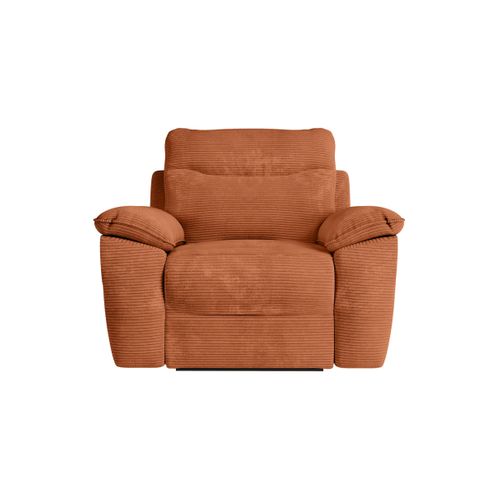 Pack - Canapé De Relaxation Ross Électrique 2 Places Et Fauteuil En Velours Côtelé - Terracotta