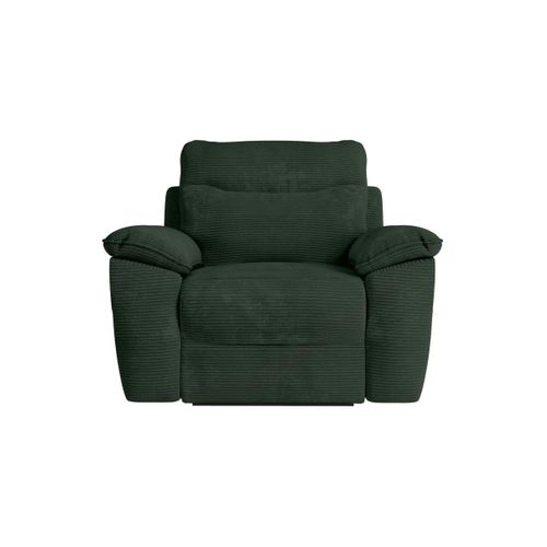 Pack - Canapé De Relaxation Ross Électrique 2 Places Et Fauteuil En Velours Côtelé - Vert Foncé