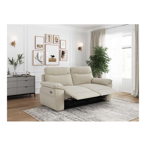 Pack - Canapé De Relaxation Ross Électrique 2 Et 3 Places En Tissu Texturé 3d - Beige